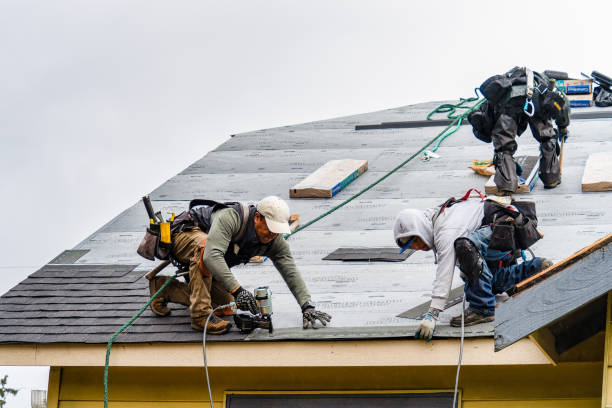 Professional Gutter Installation technician working in Higganum, CT